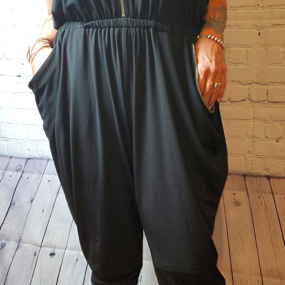 City Chic Sleeveless Baggie Jumpsuit Black Size XS - Picture 10 of 16
